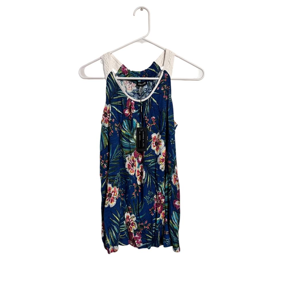 Cable & Gauge Tropical Floral Sleeveless Blouse Size Small NWT